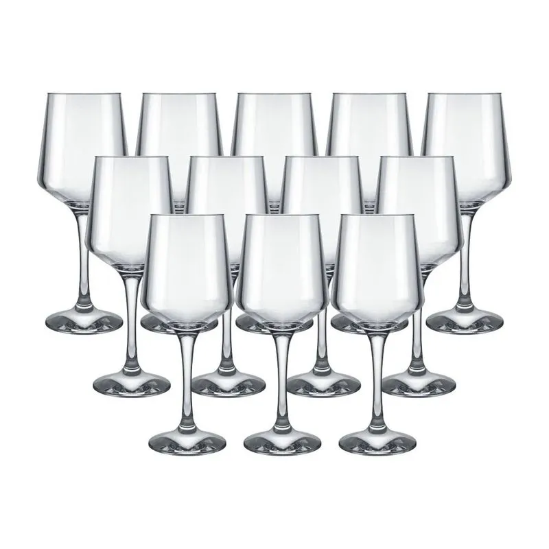 Jogo 12 Taças Brunello 390ml Ideal Vinho Tinto Refinado Vidro Nadir