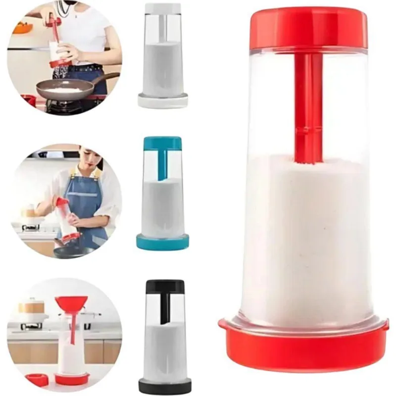 Misturador de Farinha de Plástico com Peneira Preparo Rápido Branco, Preto, Vermelho Top Rio