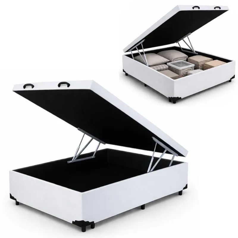 Cama Box Baú Casal Corino (138x188) Reforçada - Branco