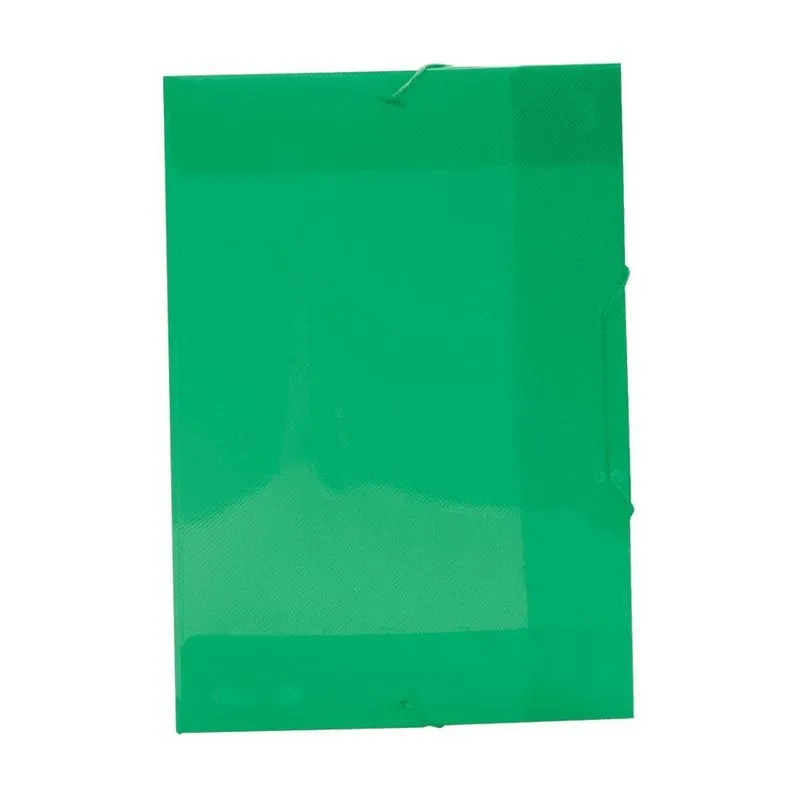 Kit 50 Pasta Aba E Elástico Pp 235x350mm Transparente Verde