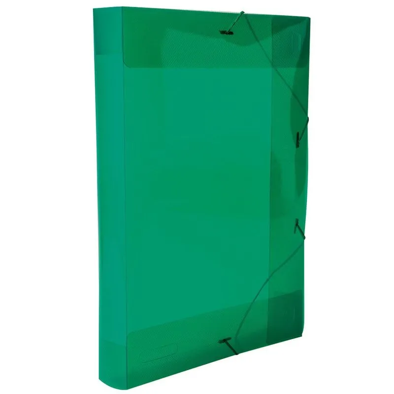 Pasta Aba e Elástico Ofício 245mm x 335mm x 40mm Verde com 50 Unidades