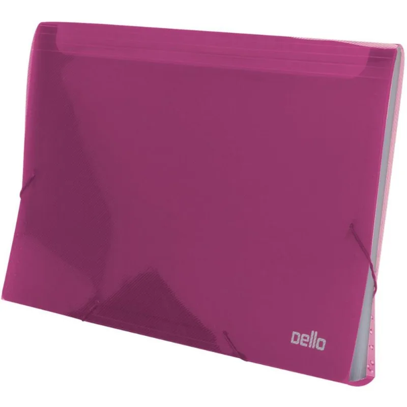 Pasta Sanfonada Plastica A4 12 Divisoes PINK Line