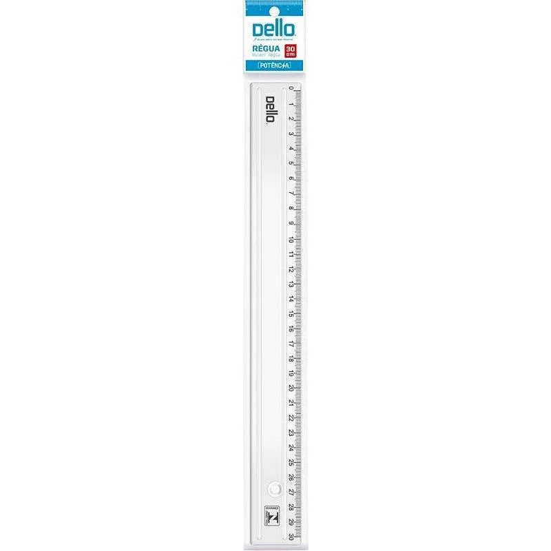 Régua 30cm Poliestireno | Resistência Garantida | 96 Un.
