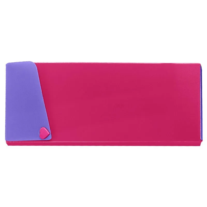 Estojo escolar plástico simples Full Color Pink e Roxo 8804.01 - Dello