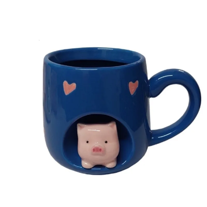 Caneca De Porcelana Porquinho Cute Coffee 310ml