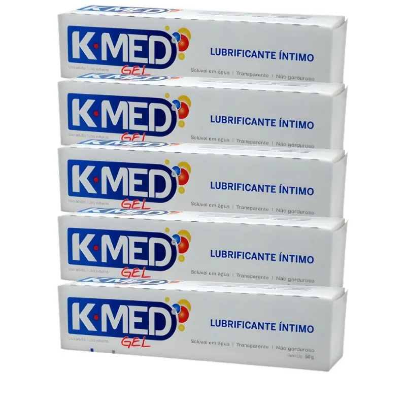 Kit Com 5 Gel Lubrificante Íntimo K-med Caixa 50g