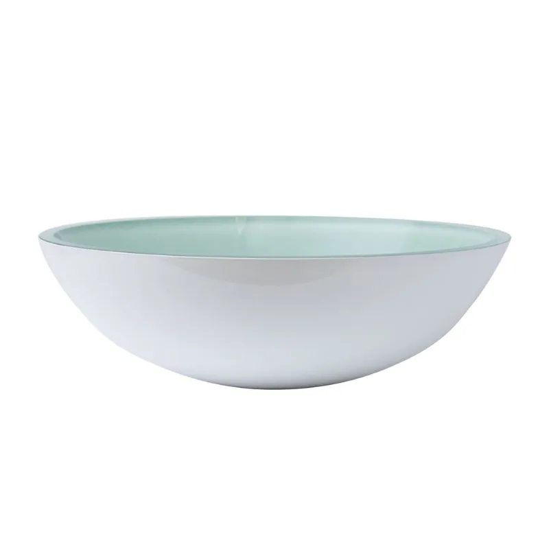 Cuba De Vidro cr 35cm Branco Para Banheiro + Válvula Click