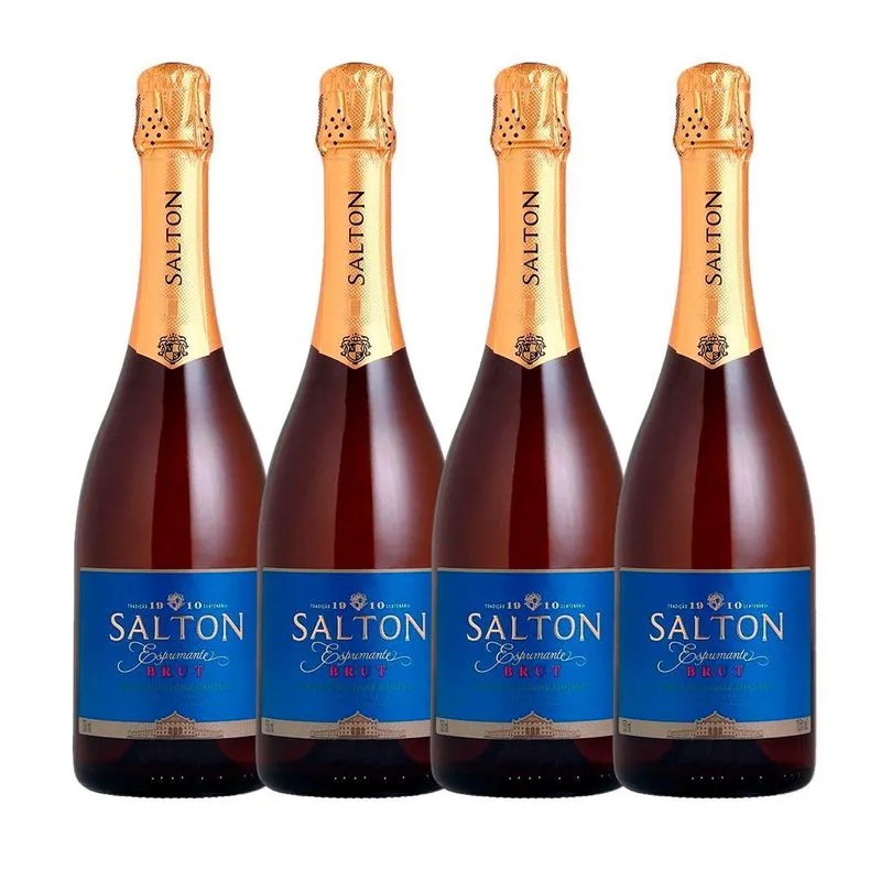 Kit 4 Garrafas Espumante Brasileira Salton Brut 750ml
