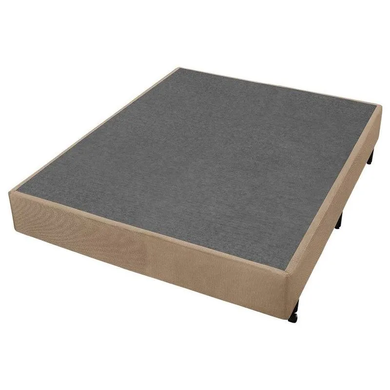 Base Cama Box Casal Americanflex Lisse Madeira Jacquard Bege
