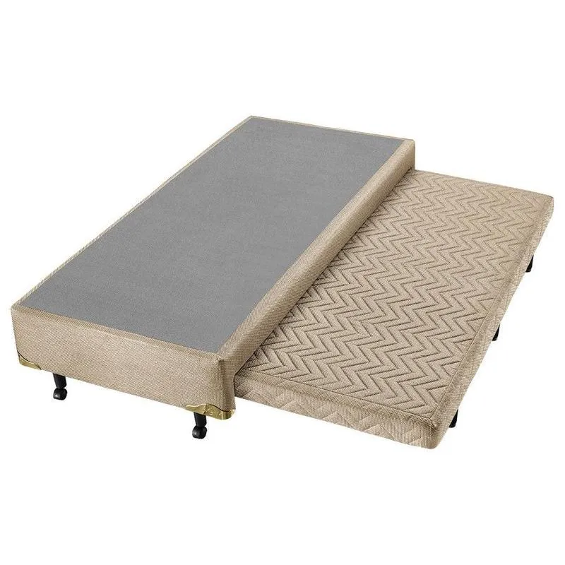 Base Cama Box Solteiro com Cama Auxiliar Americanflex Duplo Madeira Bege
