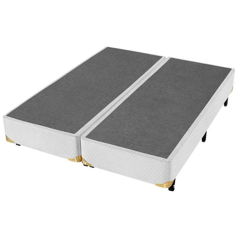 Base Cama Box Bipartida Super King Americanflex Seis Estrelas Madeira Branca