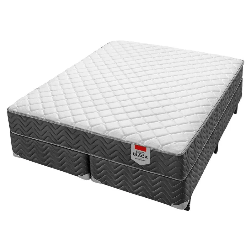 Conjunto Box Queen Molas Ensacadas Americanflex Duo Black 158x198x60cm Americanflex