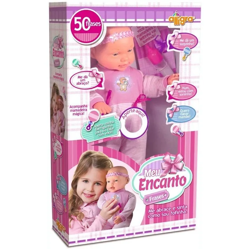 Boneca Meu Encanto Fala 50 Frases 52cm Presente Menina
