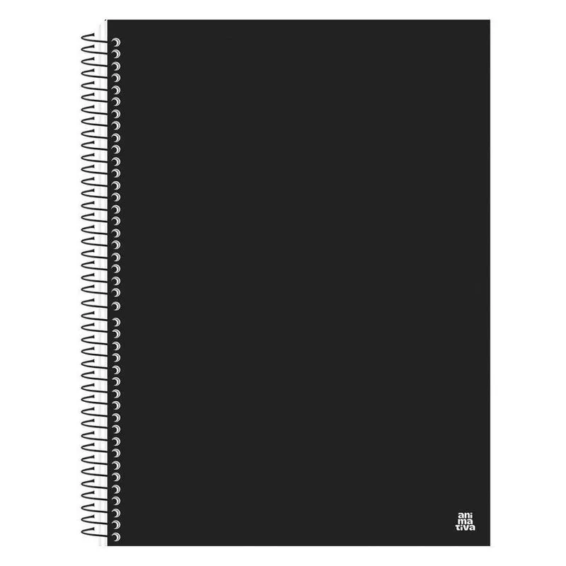 Caderno Universitário Espiral 20 Matérias 280 Folhas Preto