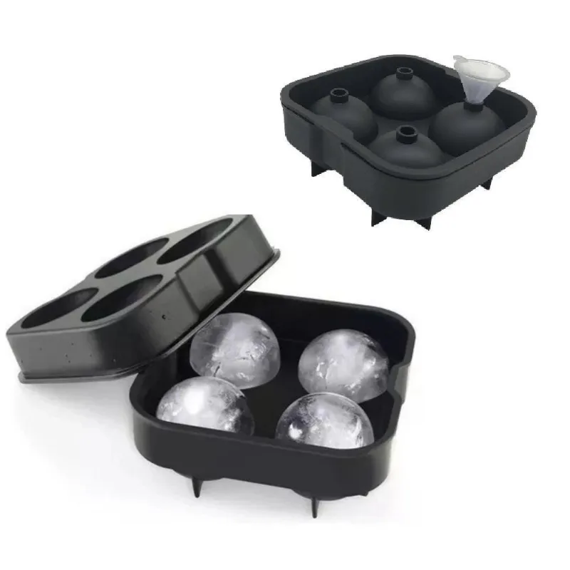 Forma para Gelo Esfera Grande 4 em 1 Silicone Flexivel para Drinks e Coqueteis Bar Yeet
