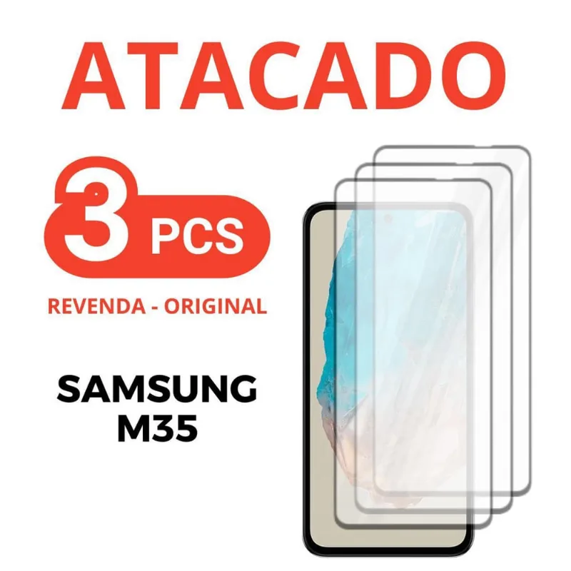Kit 3 Películas De Vidro 3D Compatível Para Samsung M35