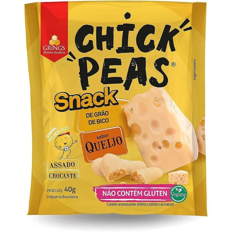 Snack Chick Peas Queijo, Grings, 40 G