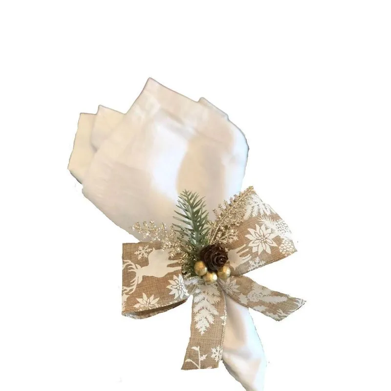 Anel Porta Guardanapo Decoração Natal Rustico Pinha Luxo04un