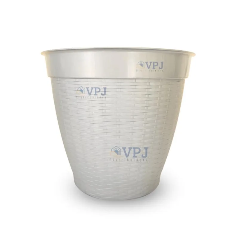 Vaso Rattan Redodndo Plástico Para Flores Jardim 14,5 L