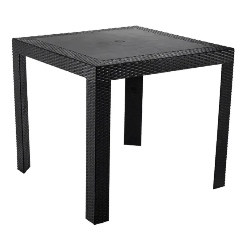Mesa Quadrada Rattan Montavel Preta Plastico Plasnew