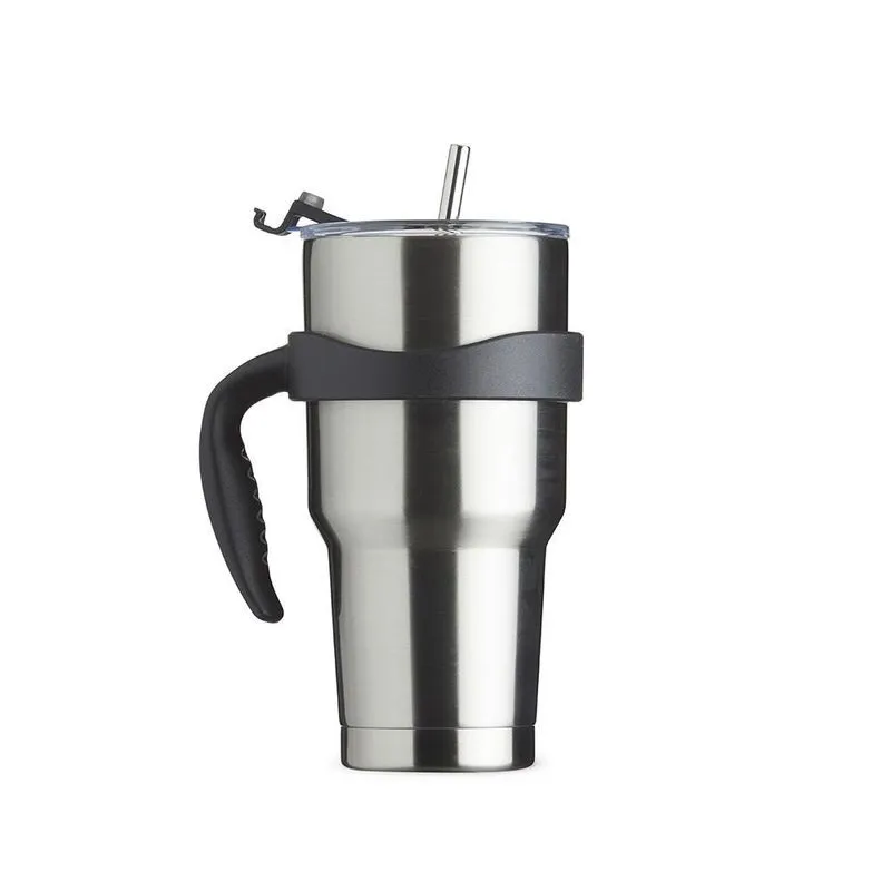 10 Caneca Térmica Inox 800ml Com Canudo E Duas Tampas Cinza
