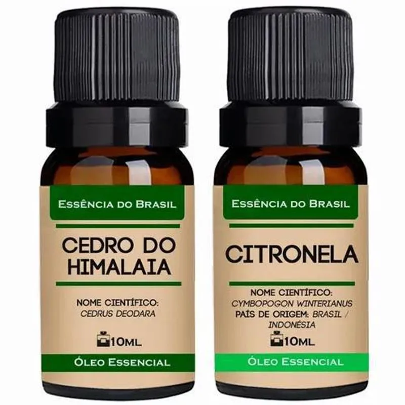 Kit 2 Óleos Essenciais 10ml - Cedro Do Himalaia + Citronela