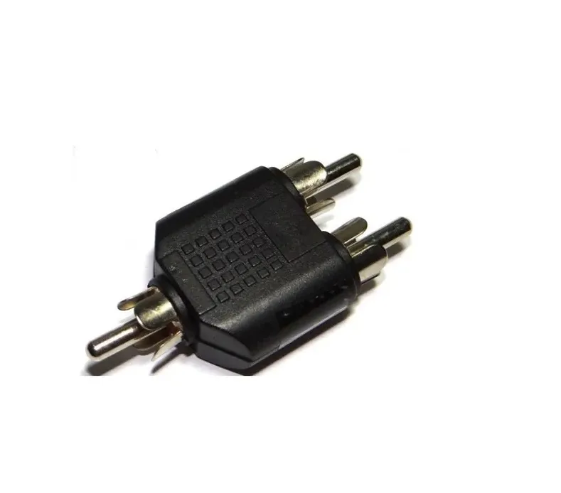 Adaptador Conector 2 RCA Macho x 1 RCA Macho Audio