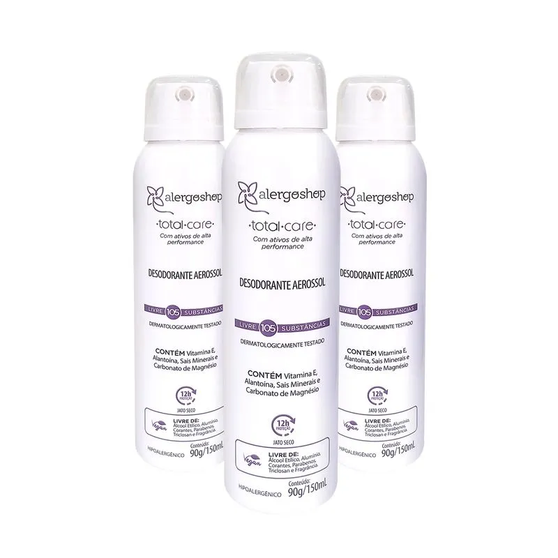 Kit Desodorante Aerossol - Total Care 150ml Cada 3 Unidades