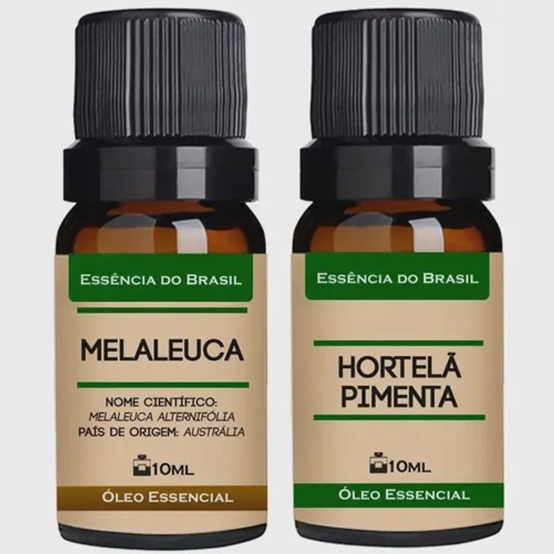 Kit 2 Óleos Essenciais 10ml - Melaleuca + Menta Piperita