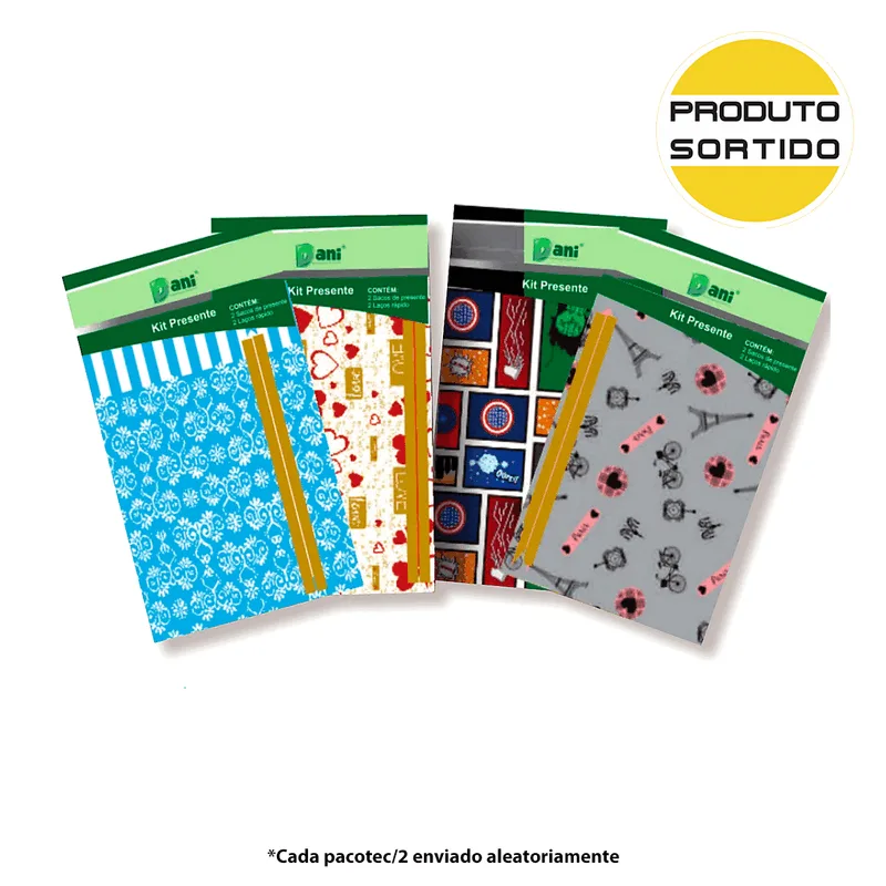 SACO KIT PRESENTE 25X45 DECORADO C/2 LACOS ÚNICA