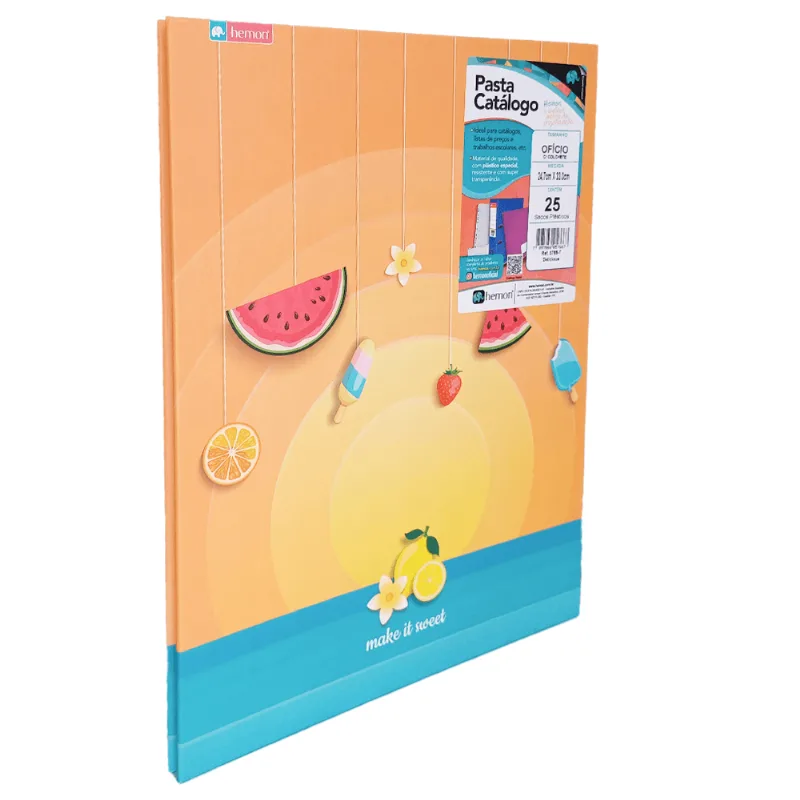 PASTA CATALOGO C/25 PLASTICOS DECORADA ESTAMPADO 250