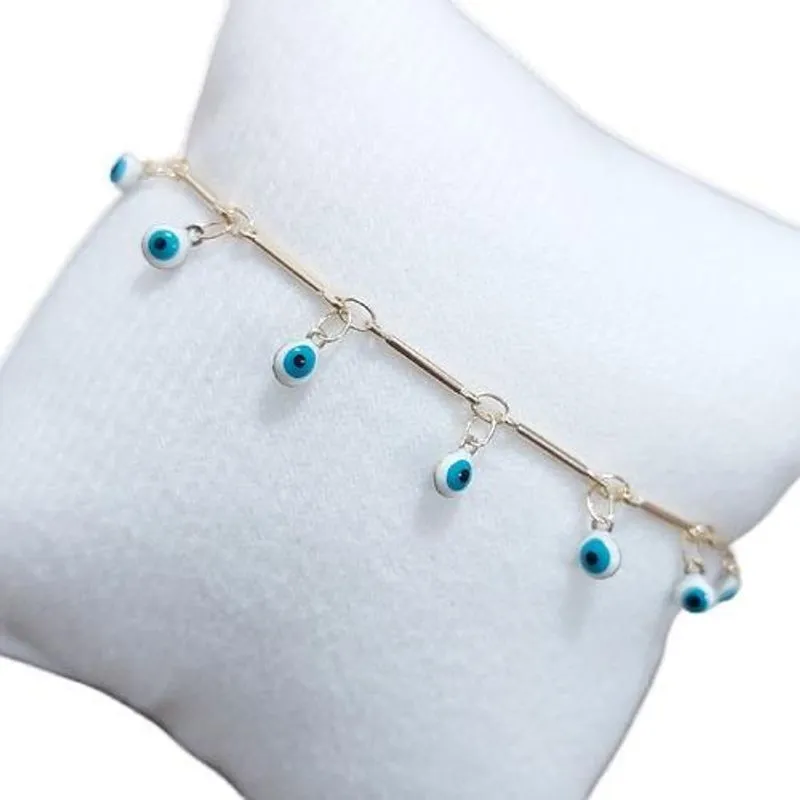 Pulseira Bracelete Pingente Olho Grego Presente Proteção