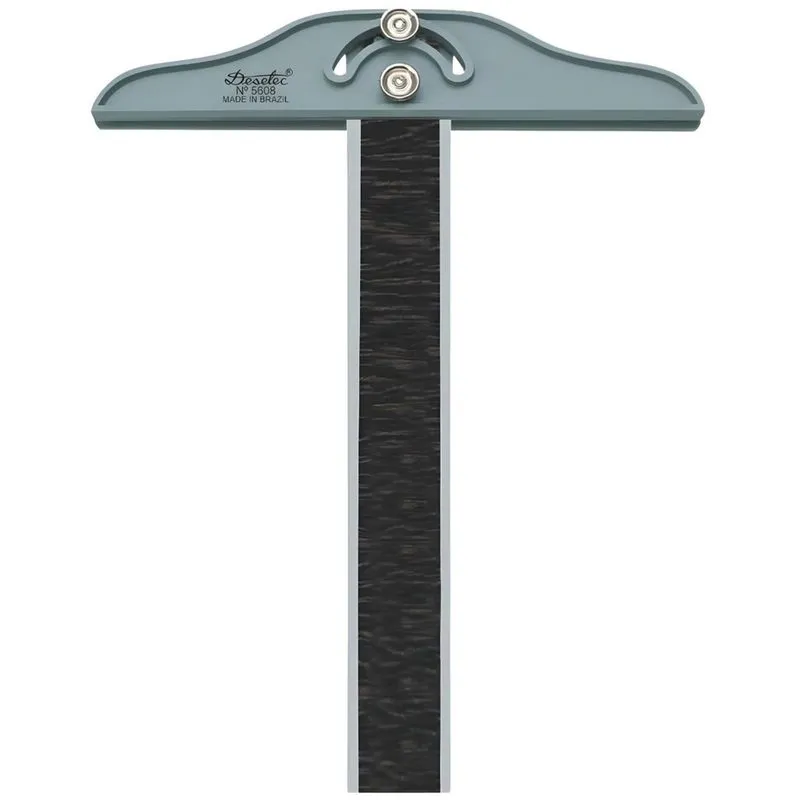 Régua T Fenólica Trident com Borda de Acrílico e Cabeçote Fixo com 80cm - 5608
