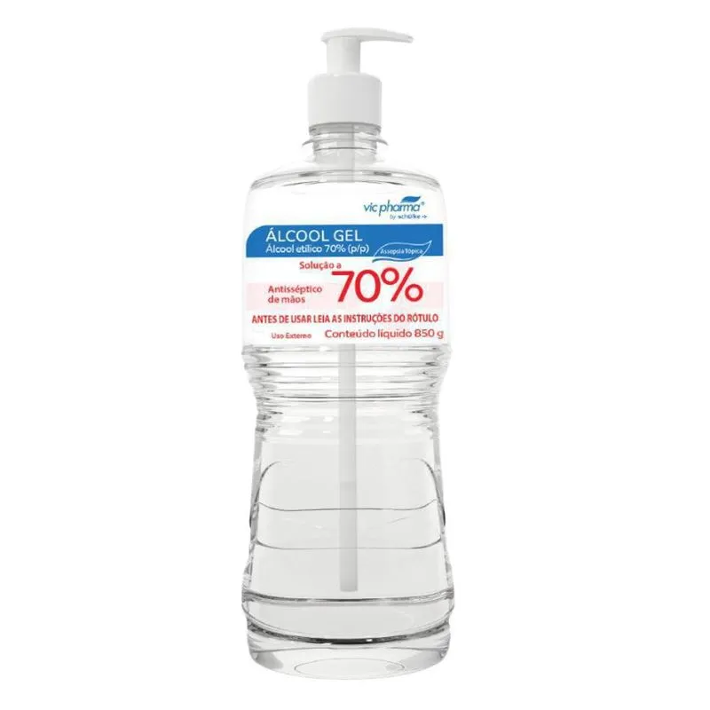 Álcool Gel 70% 850gr Válvula Pump - Vic Pharma
