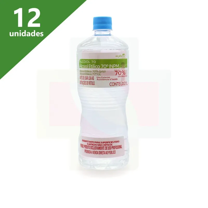 Alcool 70% 1000 Ml Saneante (cx C/12) - Vic Pharma