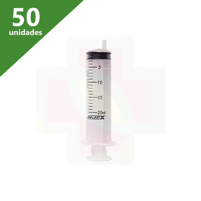 Seringa Descartável 20 ML SEM Agulha Bico Slip (CX C/50) - Injex