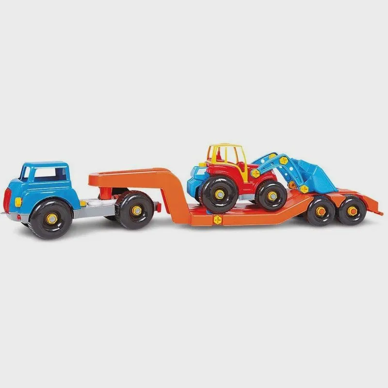 Brinquedo Infantil Didático Carreta Com Trator - Poliplac