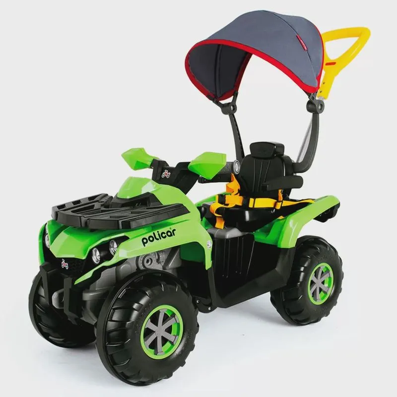 Carrinho de Passeio ou Pedal Poliquadri - Com Capota - Poliplac - Verde