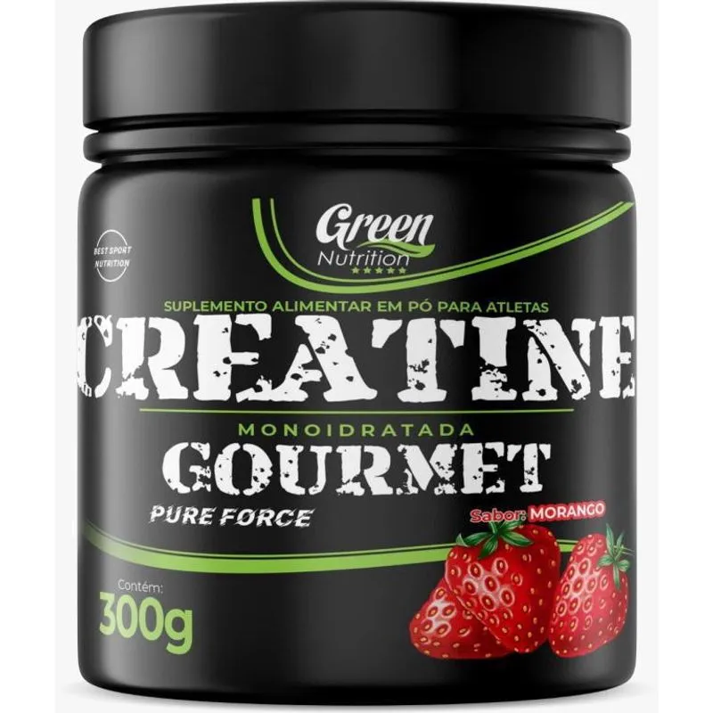 Creatine gourmet pure force morango 300G green nutrition