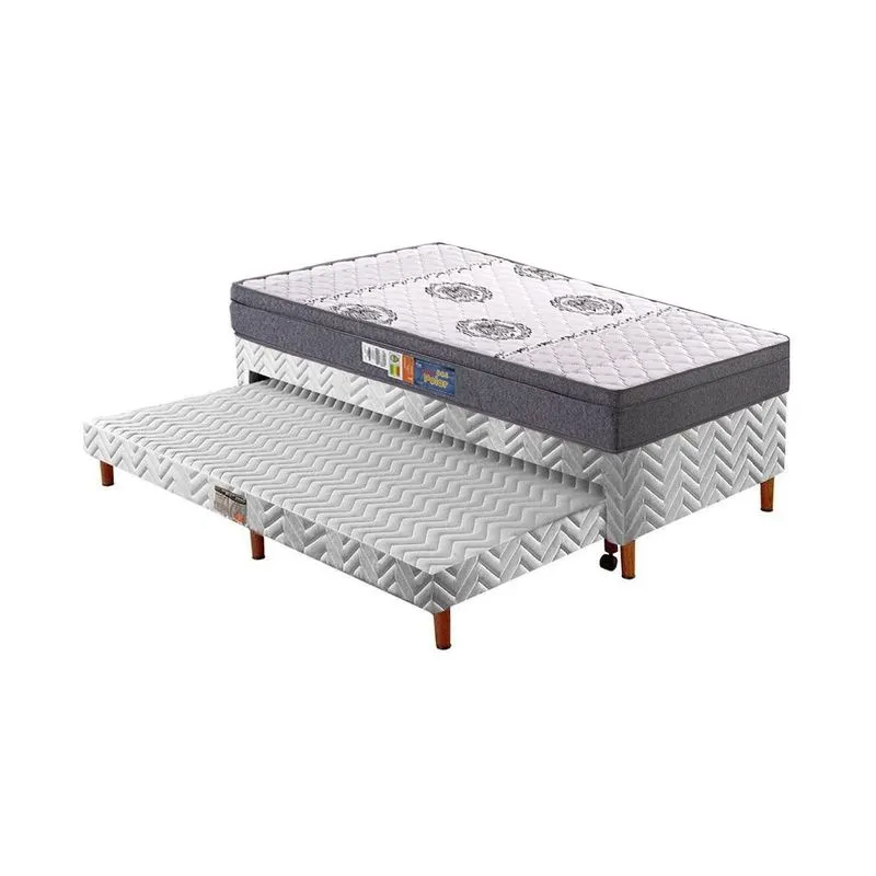 Cama Box CRC Solteiro +Colchão D45 Espuma Pérola Polar 88