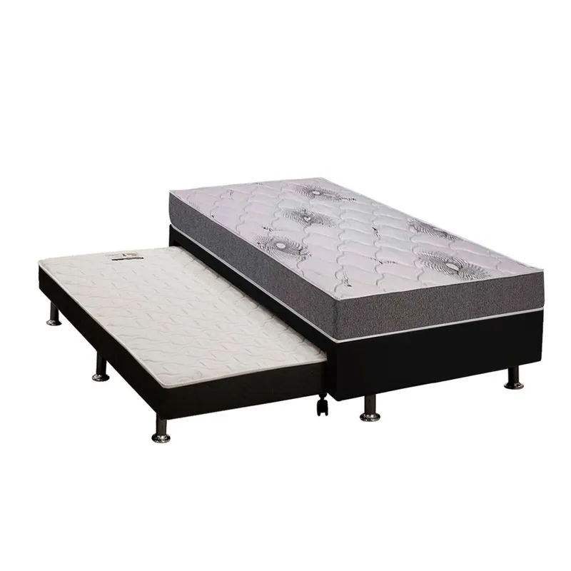 Cama Box CRC Solteiro +Colchão D33 Espuma Pérola Polar 88