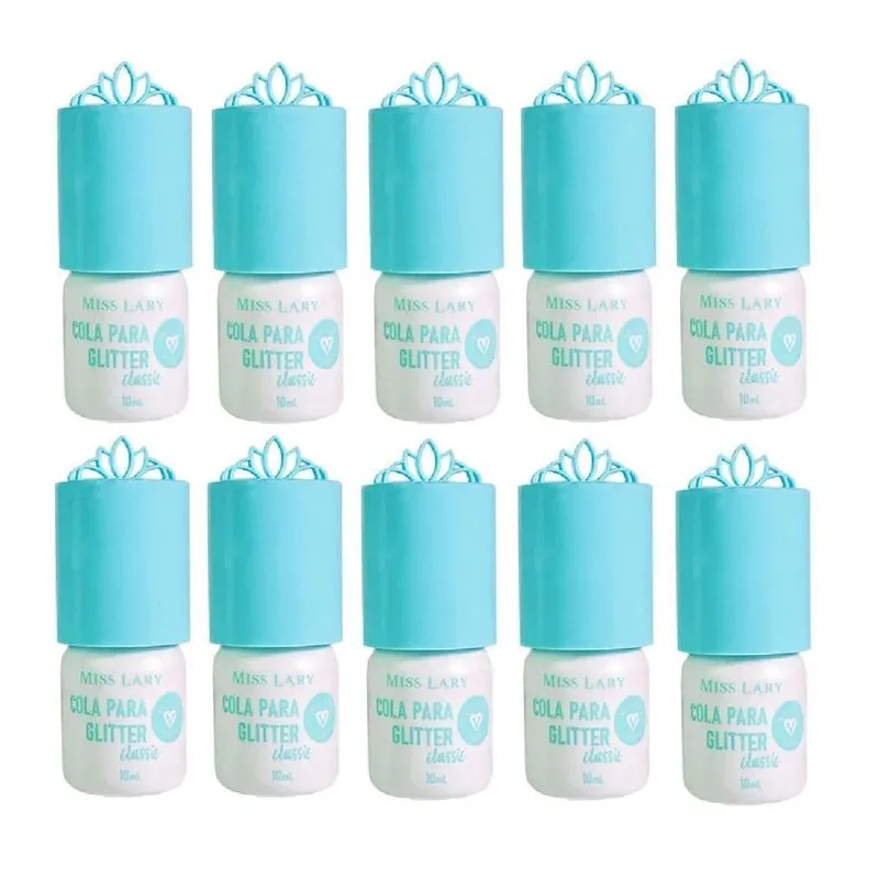 Kit 10 Cola Para Glitter Classic Vegano Rosto Corpo Miss Lary