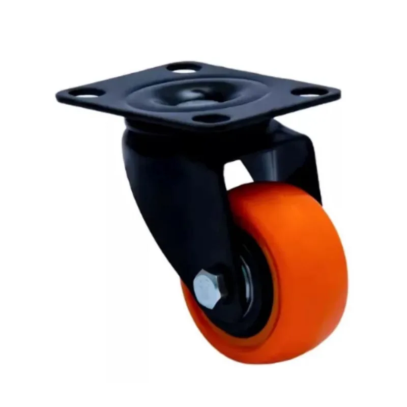 4 Rodízio 50mm Em pvc Rodinha Laranja Sem Trava