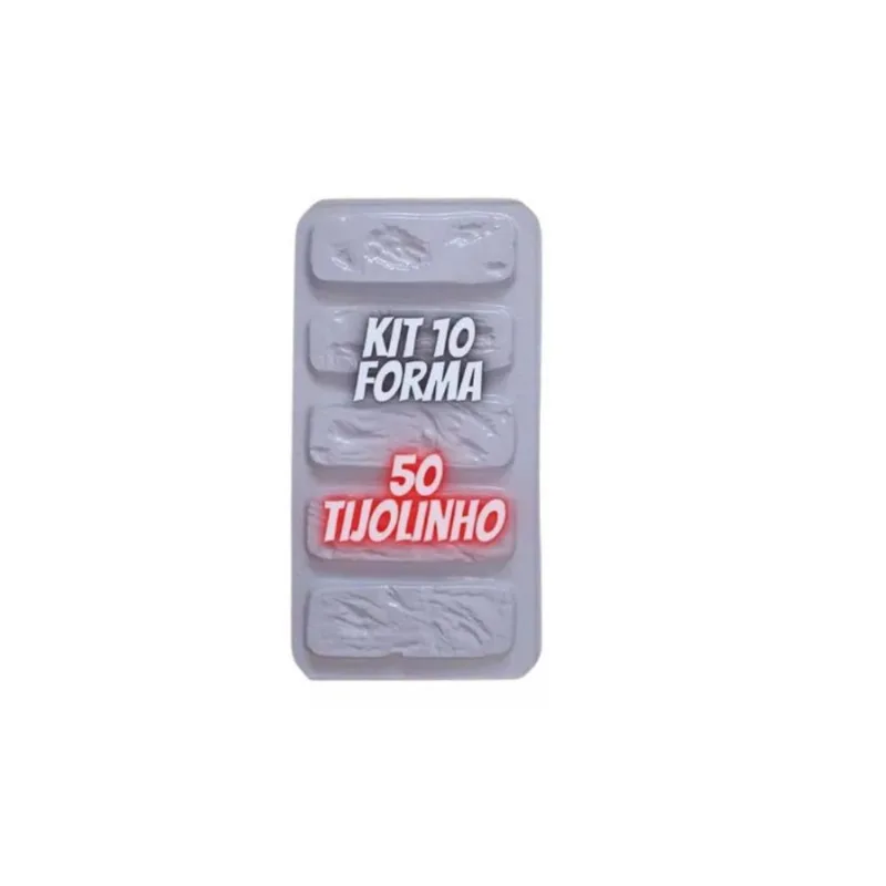 Kit 10 Unidades Forma / Molde de Gesso Estilo Tijolinho - Branco