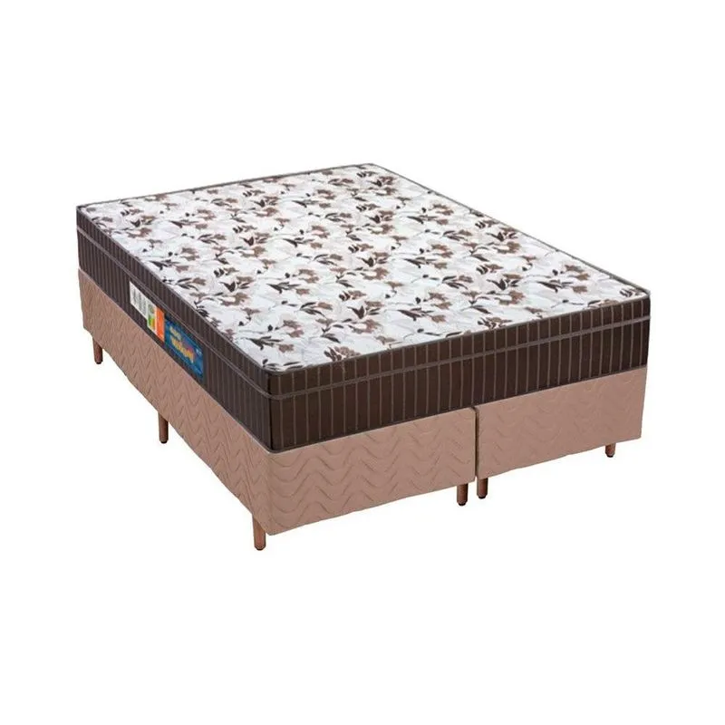 Cama Box Queen: Colchão Anatômico Polar D28/EP Orthoface Firme + Base crc Suede Clean(158x198)