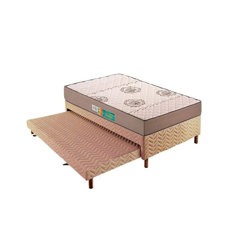 Conjunto Box Solteiro: Colchão Espuma Polar D33 Pérola Clean + Base CRC Rústico Clean (88x188)