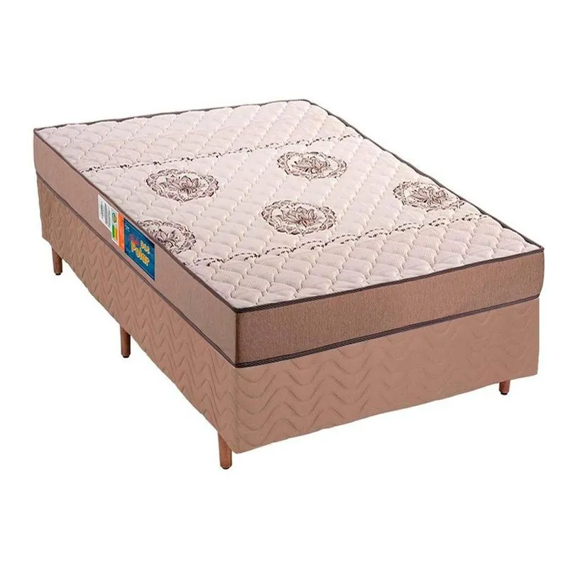 Conjunto Box Solteiro: Colchão Espuma Polar D45 Pérola Clean + Base crc Rústico Clean(88x188)