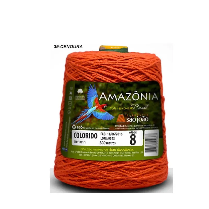 Barbante São João Amazônia 8 Fios Cenoura 300 Metros
