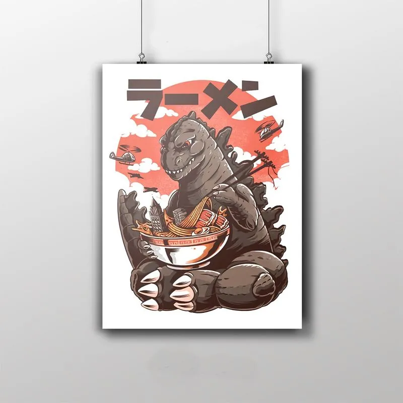Placa Decorativa Godzilla desenho
