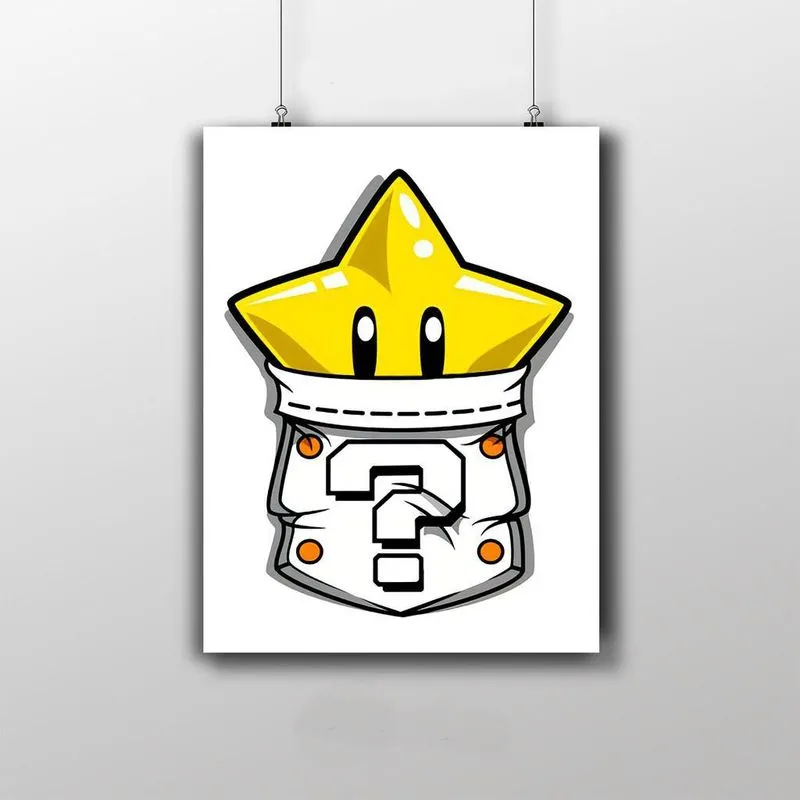 Placa Decorativa Estrela Do Super Mario Game 3